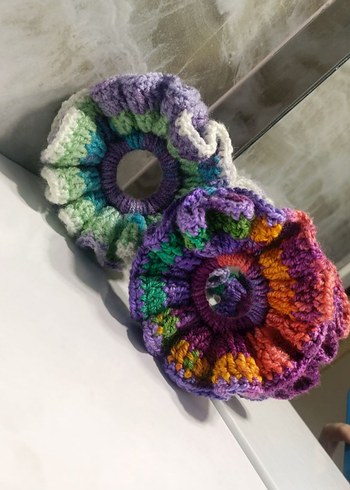 Renkli Örgü Kadın Saç Tokası - Görsel 2