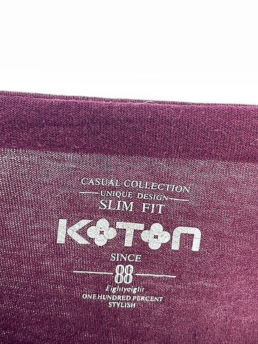 s Beden bordo Renk Koton T-shirt %70 İndirimli.