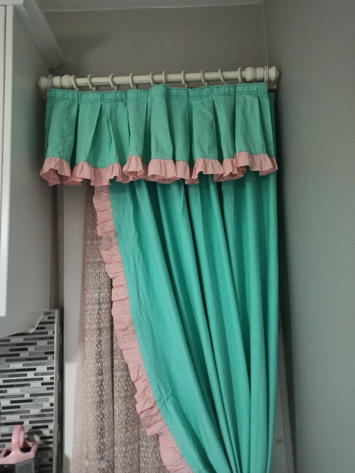 Mutfak için  Pembe Fırfırlı Pastel Perde - Görsel 3