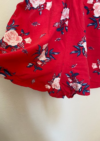 Kırmızı Çiçek Desenli Bohem Kadın Tulum - Görsel 2