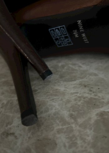 Kahverengi Deri Platform Topuklu Kadın Stiletto - Görsel 6