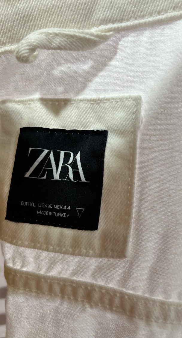 Beyaz Baskılı Kadın Denim Ceket - Görsel 4