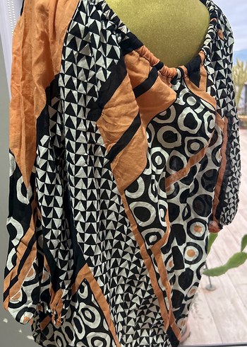 Zincir Detaylı Bohem Çok Renkli Mini Bluz - Görsel 4