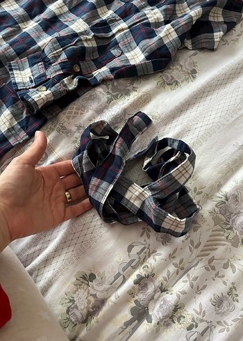 Kadın Ekose Uzun Kollu Gömlek Elbise - Görsel 3