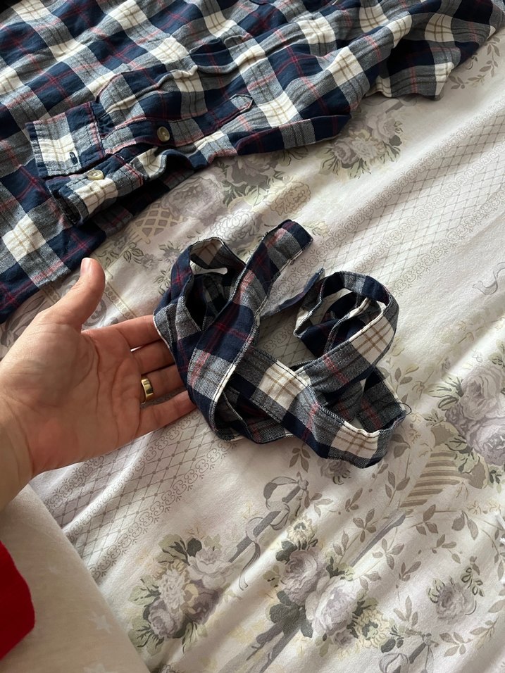 Kadın Ekose Uzun Kollu Gömlek Elbise - Görsel 3