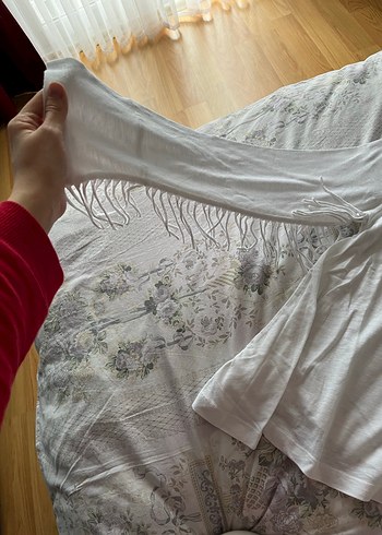 Beyaz Kadın pamuklu Uzun Kollu Bluz - Görsel 2