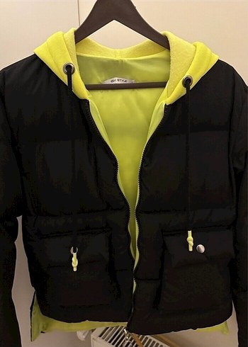 Siyah Kapüşonlu Puff Mont - Görsel 2