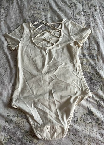Kısa Kollu krem çıtçıtlı Body - Görsel 2