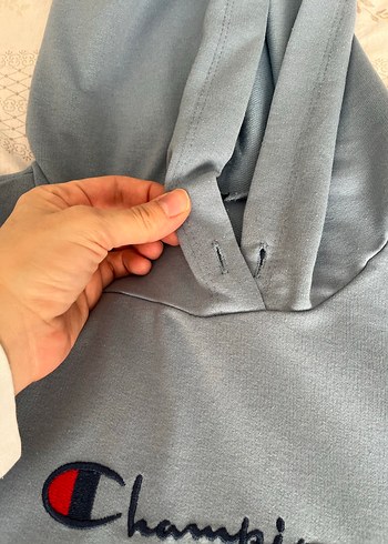 Champion Gri Kapüşonlu Kadın Sweatshirt - Görsel 2