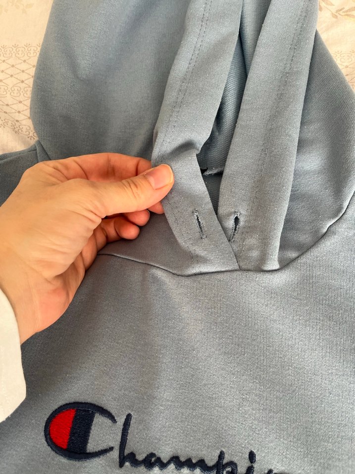 Champion Gri Kapüşonlu Kadın Sweatshirt - Görsel 2