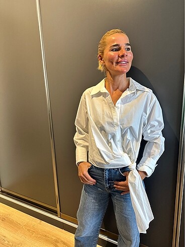 Zara yandan baglamali gomlek