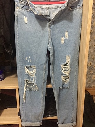 Boyfriend kot pantolon mom jean
