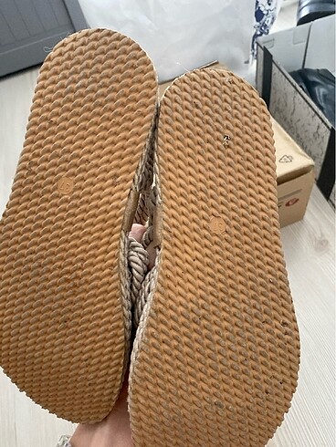 37 Beden camel Renk Hasır sandalet