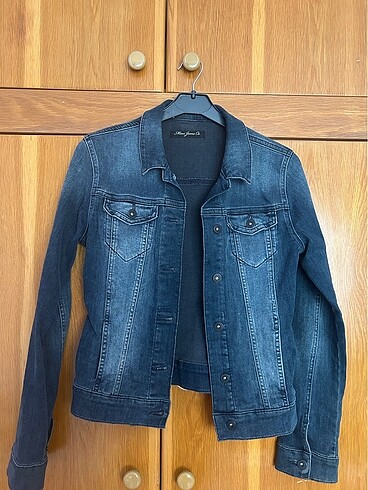 Mavi jeans kot ceket eskitme modelli renk geçişli
