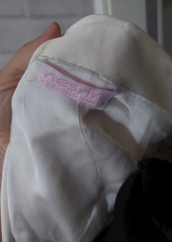 diğer Beden Düğmeli Beyaz Kadın Blazer Ceket