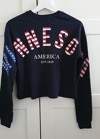 H&M H&m Amerikan Bayraklı Sweatshirt