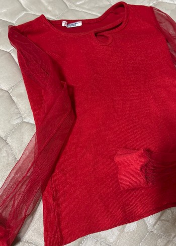 Zara Kız Çocuk Kırmızı Triko Bluz