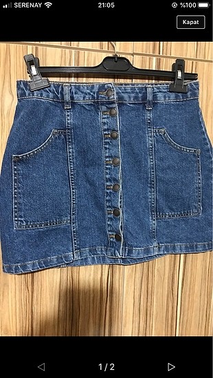 Topshop kot etek düğmeli
