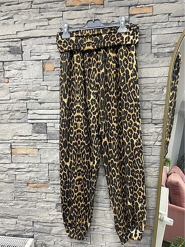 Leopar şalvar pantolon