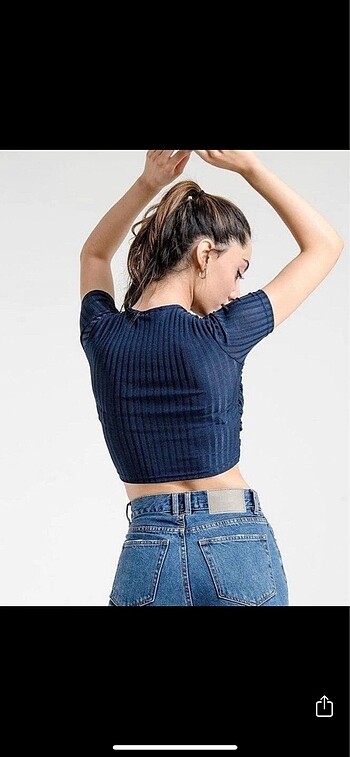 l Beden lacivert Renk Orj Zara Crop tshirt