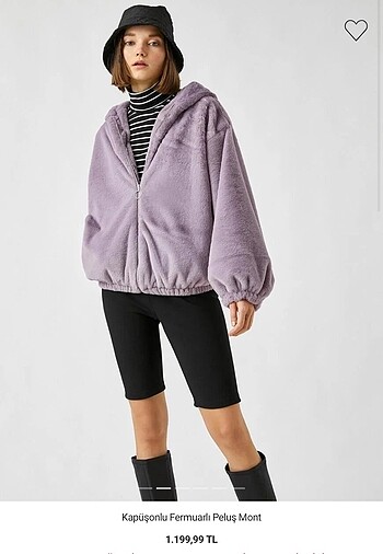 Koton lila peluş mont