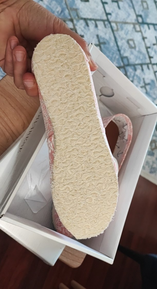 divarese marka Pembe Dantel Detaylı Dolgu Topuk Espadril - Görsel 5