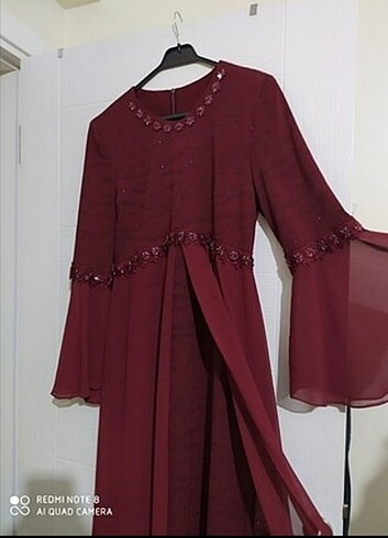 Bordo abiye elbise