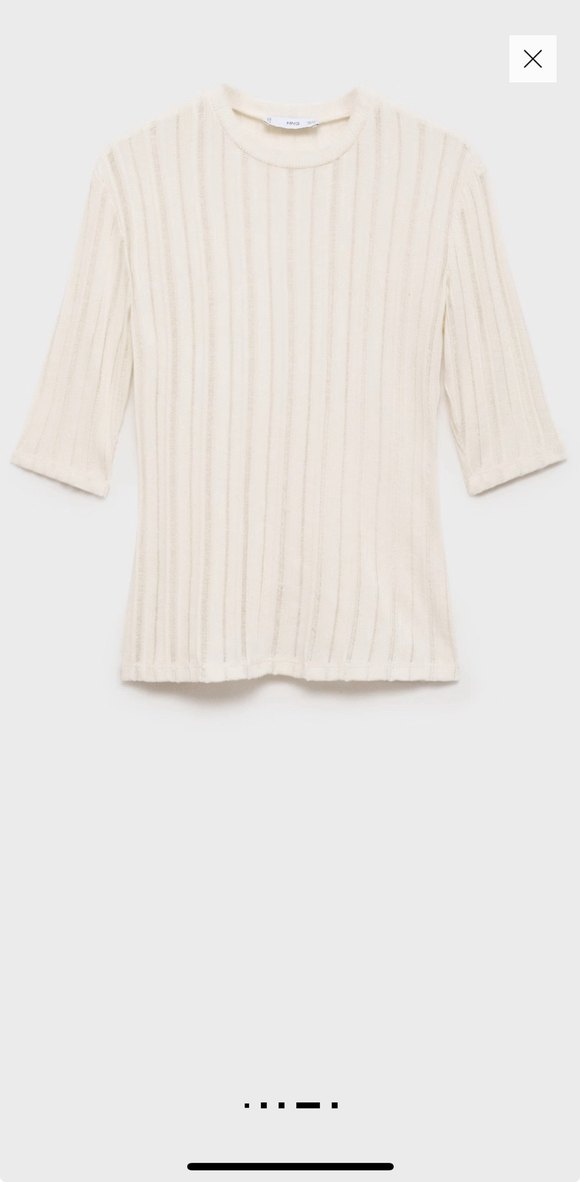 Bej, Kısa Kollu, İnce Çizgi desen Kadın Bluz - Görsel 4