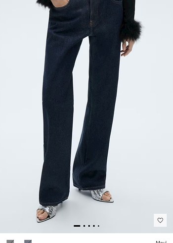 Mango Simli Lacivert Genis Paca Denim Jean