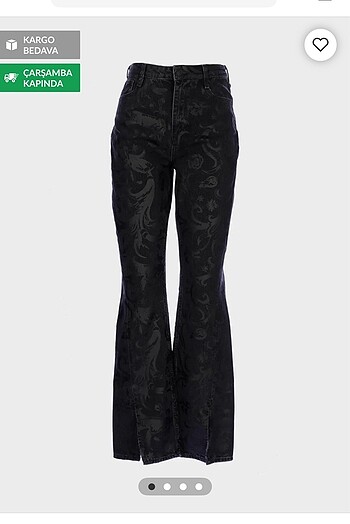 Desenli denim pantolon
