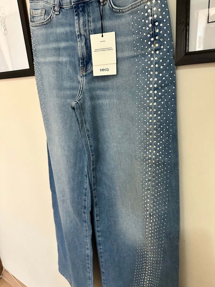 Mango taşlı jean pantolon — görsel 8/13