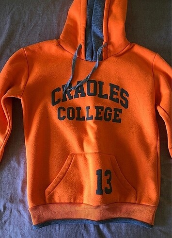 Turuncu pamuklu sweatshirt
