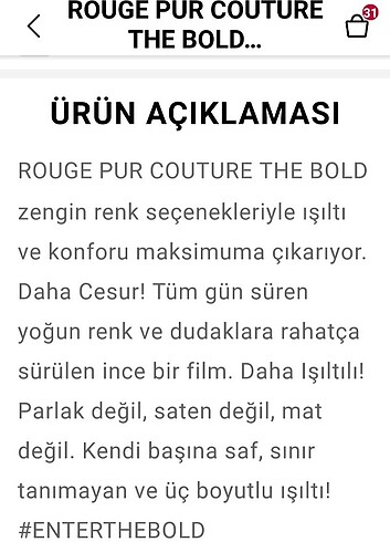Beden Rouge Pur Couture The Bol Ruj (14 Numara)