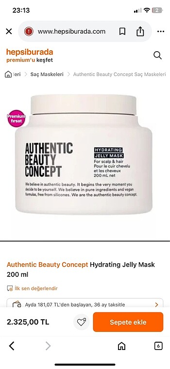 Authentic beuty maske saç