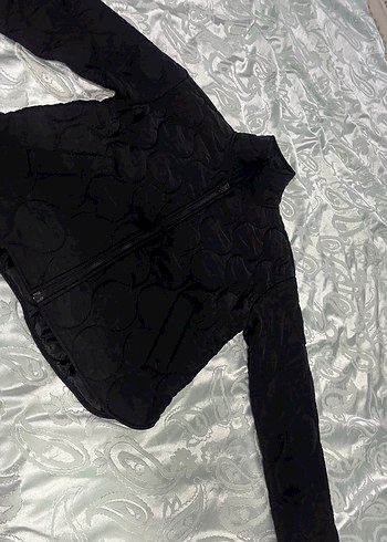 Siyah Fermuarlı Yüksek Yakalı Kadın Ceket - Görsel 2