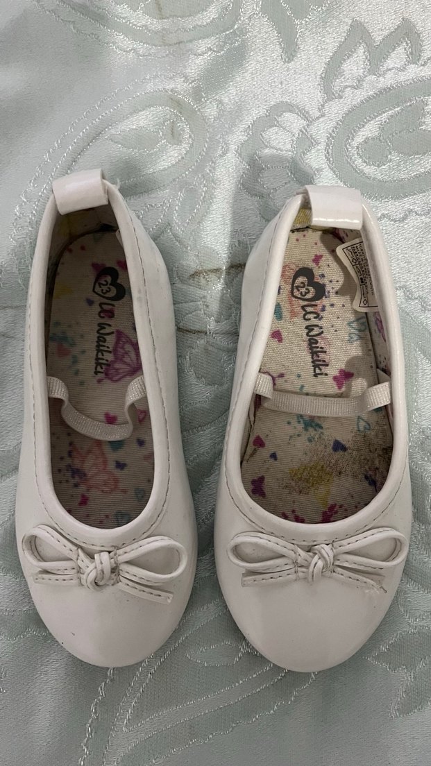 Kız Çocuk Beyaz Fiyonk Detaylı Babet - Görsel 2