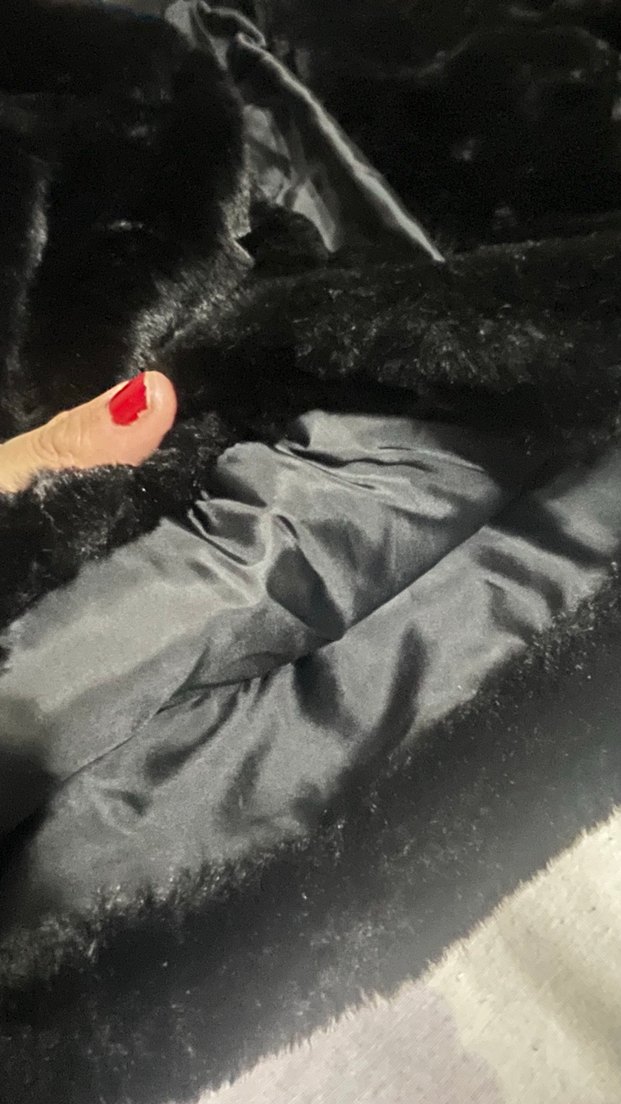 Siyah Kadın Kürk Detaylı Uzun Kollu Mont - Görsel 4