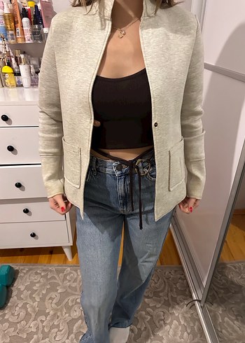 StreetOne Düğmeli Gri Denim Kadın Ceket
