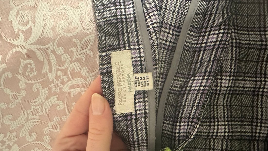 Pull and bearGri Ekose Desenli Midi Etek - Görsel 3