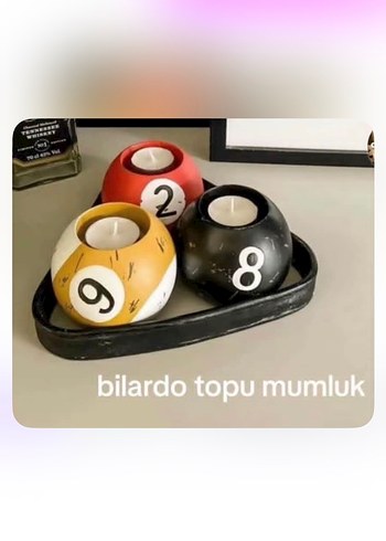 Bilardo Topu Mumluk Seti Siyah