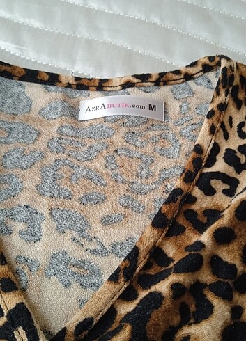 m Beden Leopar desenli elbise