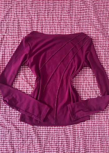 Bordo Uzun Kollu Bluz