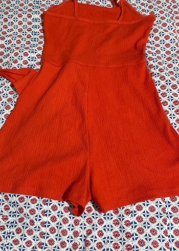 Kırmızı Askılı Mini Tulum - Görsel 3