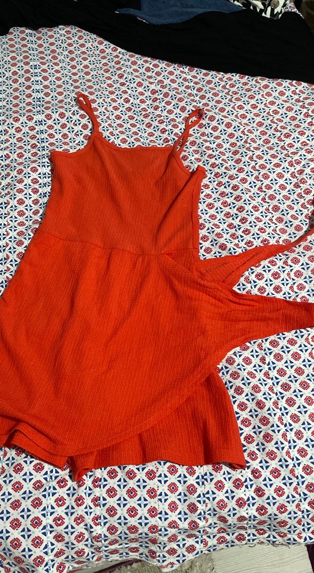 Kırmızı Askılı Mini Tulum - Görsel 2