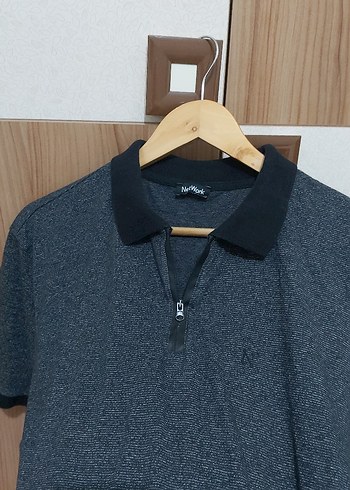 Erkek Gri Polo Tişört, Kısa Kollu, Düğmeli