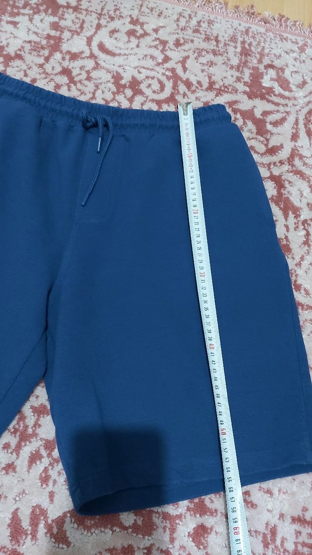 Erkek Mavi Rahat Kesim Midi Şort - Görsel 4