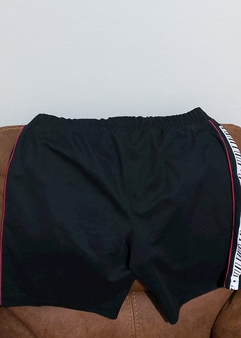 Siyah Elastik Bel Kısa Spor Şort - Görsel 3