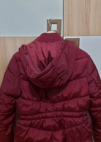 Bordo Kadın Midi Kışlık Ceket - Görsel 4