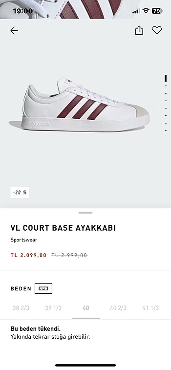 ADİDAS VL COURT BASE AYAKKABI
