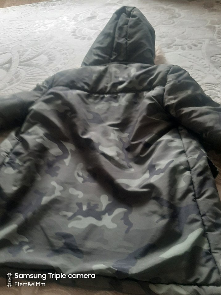 Erkek Kamuflaj Desenli Kürklü Mont - Görsel 3